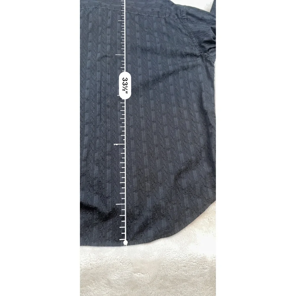 Robert Graham 2XL Black Striped Textured Long Sleeve‎ Button Down Shirt